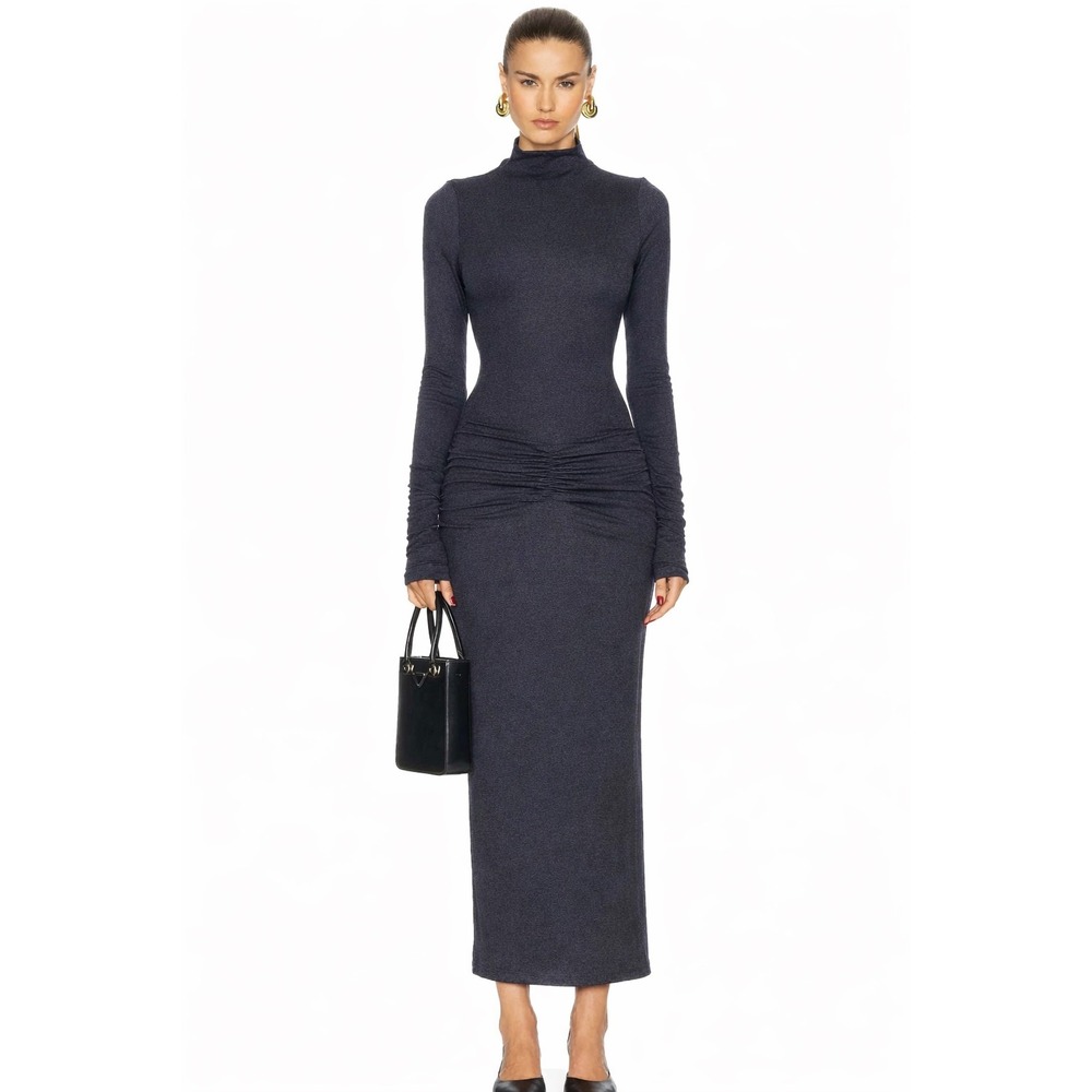 SER.O.YA Fina Tea Length Dress – Charcoal Blue Small‎ New
